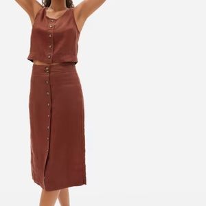 Everlane linen matching set - crop top and skirt